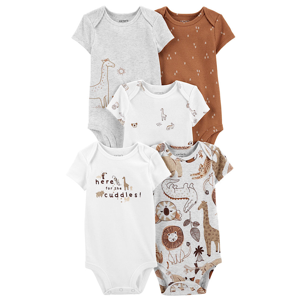 Set de 5 pañaleros Carter’s here for the cuddles para bebito - JORHELITOS - JORHELITOS