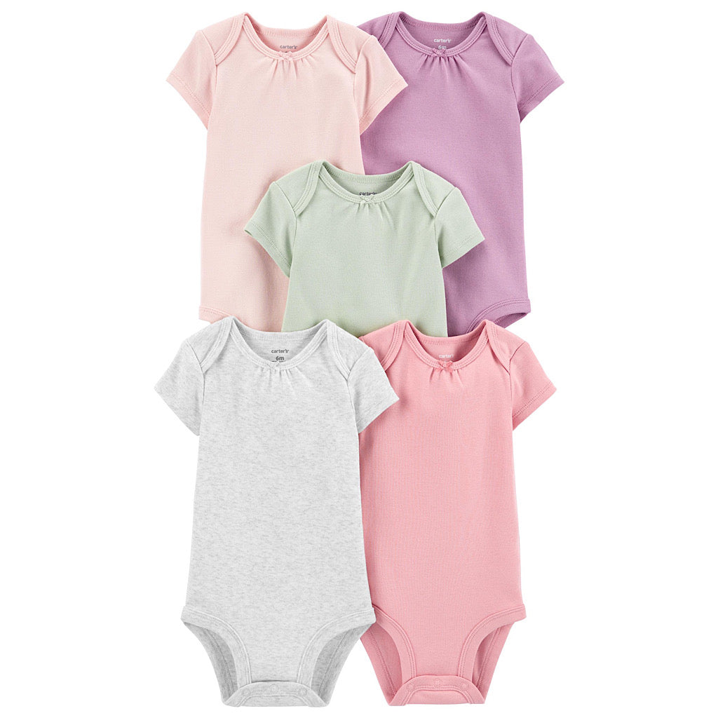 Set de 5 pañaleros Carter’s colores para bebita - JORHELITOS - JORHELITOS