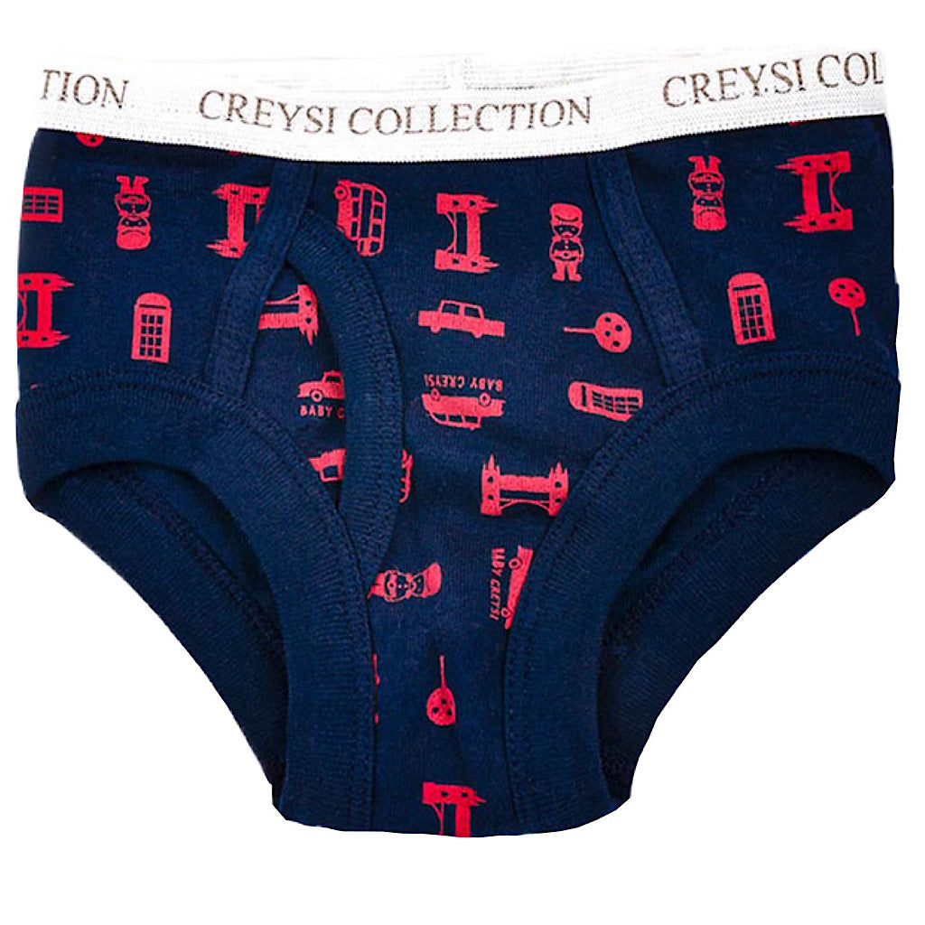 Trusa Baby Creysi azul con estampado rojo - JORHELITOS - JORHELITOS