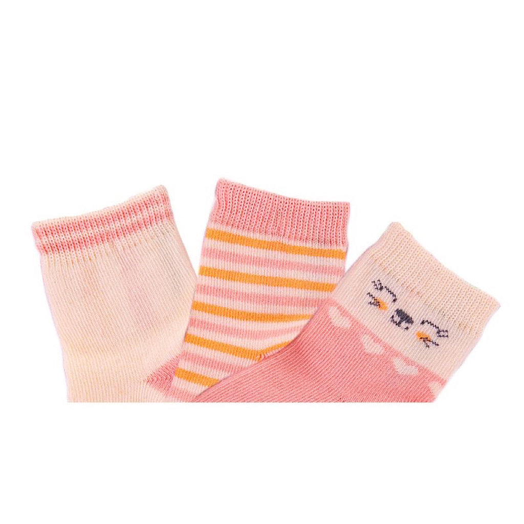 Set 3 pares calcetines Baby Creysi coral para bebita - JORHELITOS - JORHELITOS