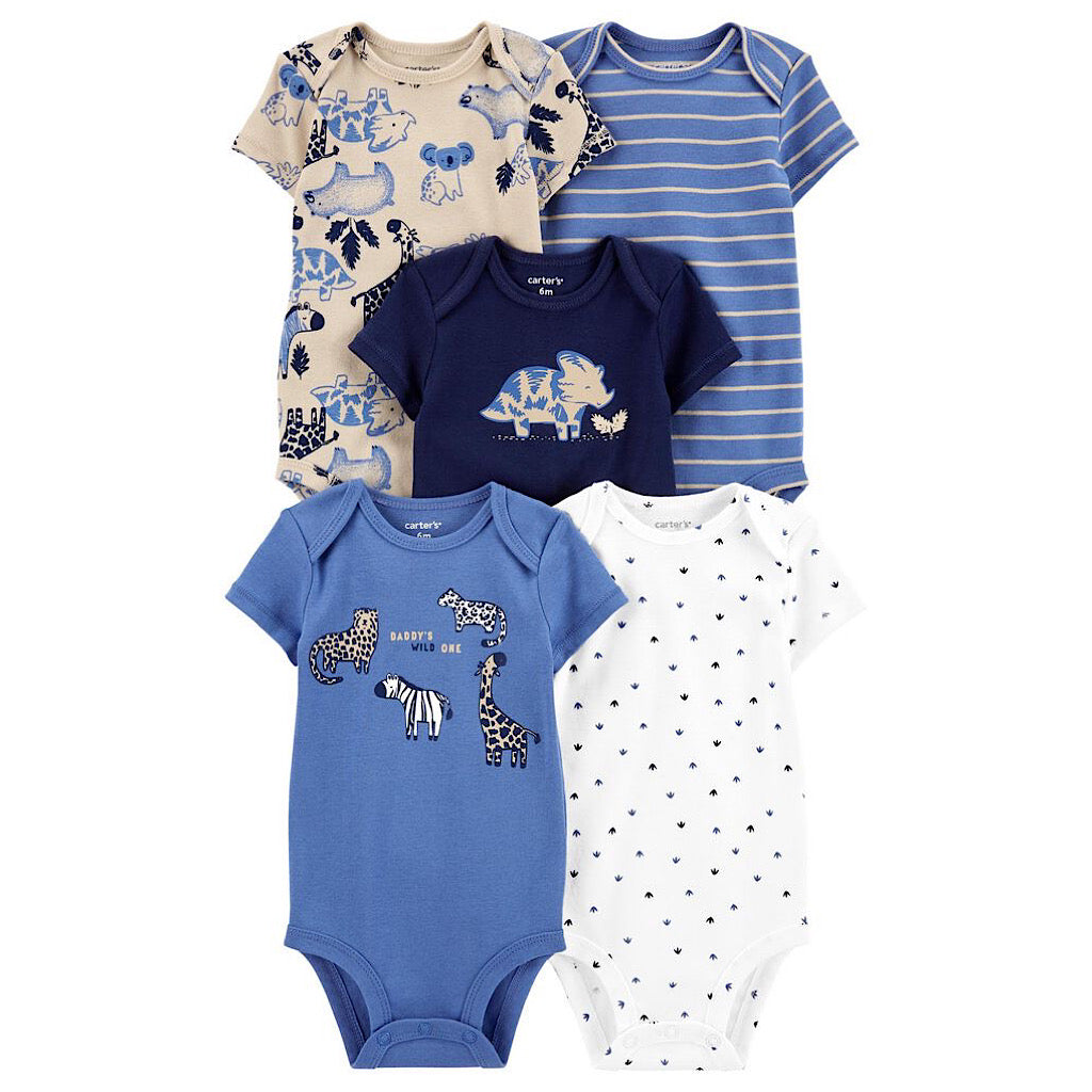 Set de 5 pañaleros Carter’s daddy’s wild one para bebito - JORHELITOS - JORHELITOS