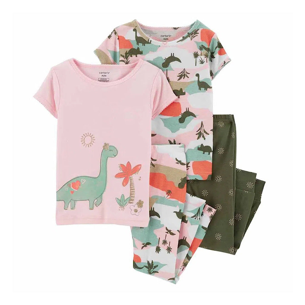 Pijama Carter’s 4 piezas dinosaurio niña preescolar - JORHELITOS - JORHELITOS