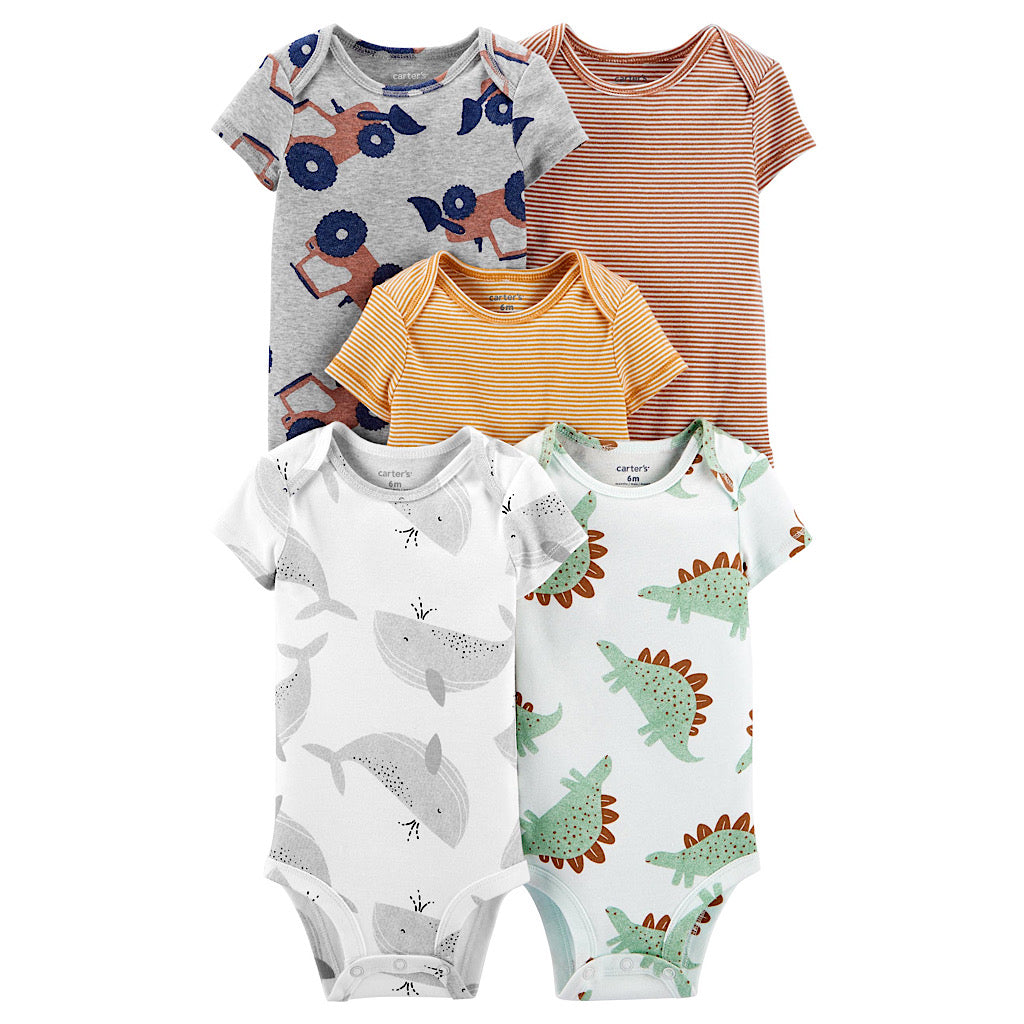 Set de 5 pañaleros Carter’s dinosaurios para bebito - JORHELITOS - JORHELITOS