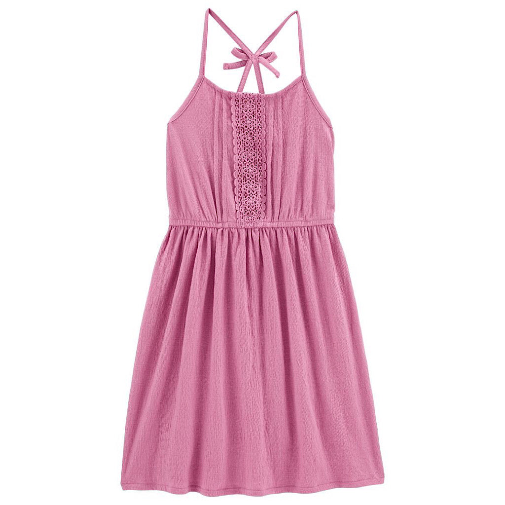 Vestido Oshkosh de tirantes rosa para niña - JORHELITOS - JORHELITOS