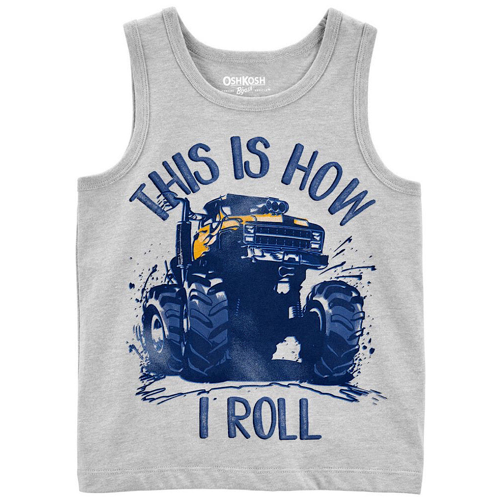 Playera Oshkosh sin mangas gris niño preescolar - JORHELITOS - JORHELITOS