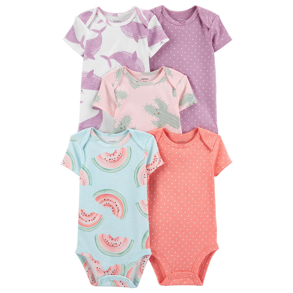 Set Carter’s de 5 pañaleros de colores para bebita - JORHELITOS - JORHELITOS