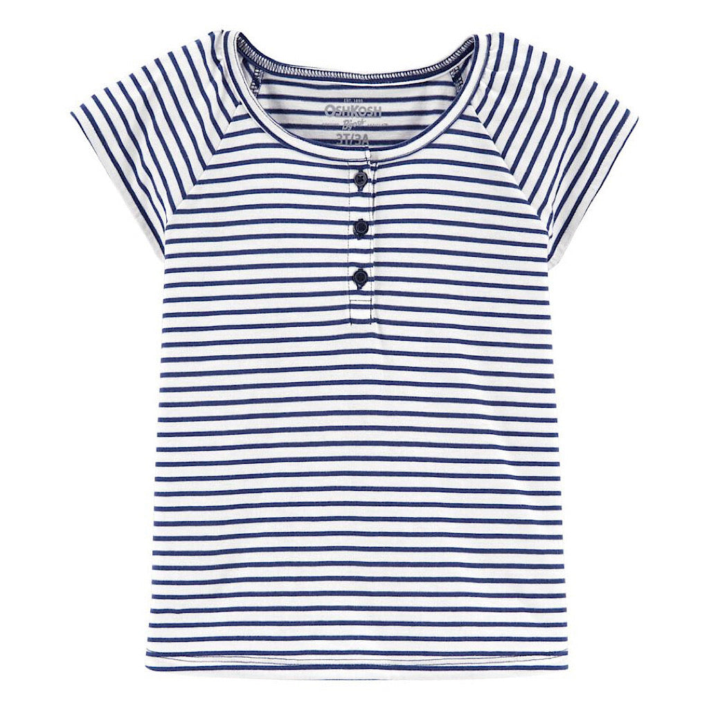 Blusa Oshkosh rayada azul para niña preescolar - JORHELITOS - JORHELITOS