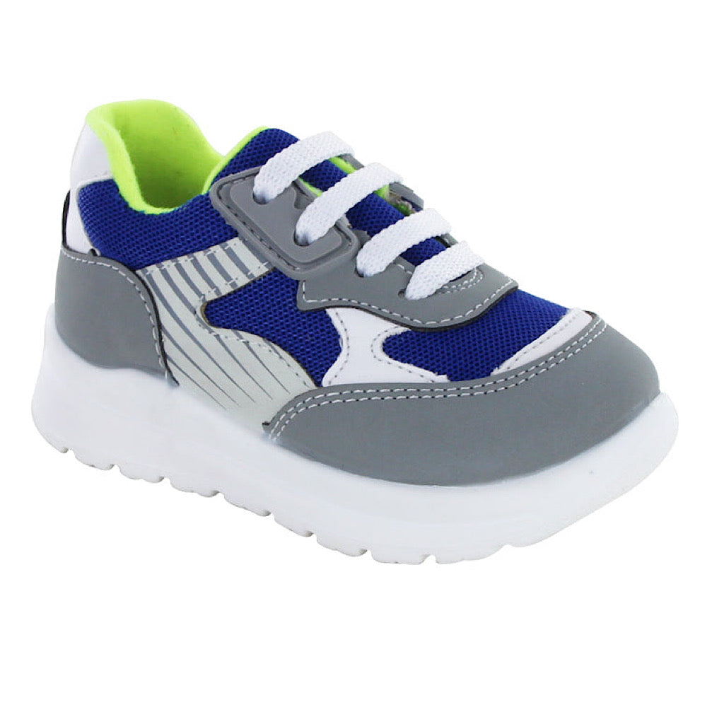 Tenis gris con azul niño Audaz - JORHELITOS - JORHELITOS