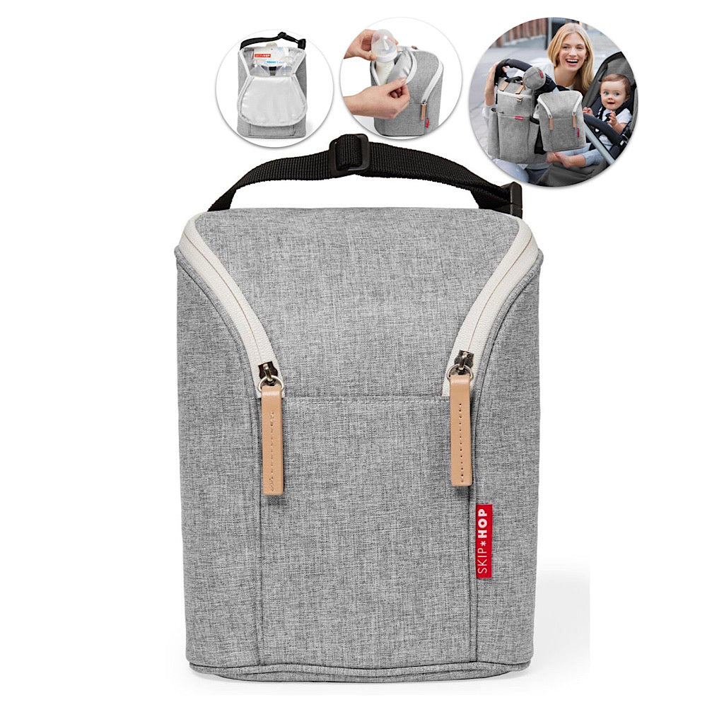 Mochila porta biberón doble Skip Hop gris - JORHELITOS - JORHELITOS
