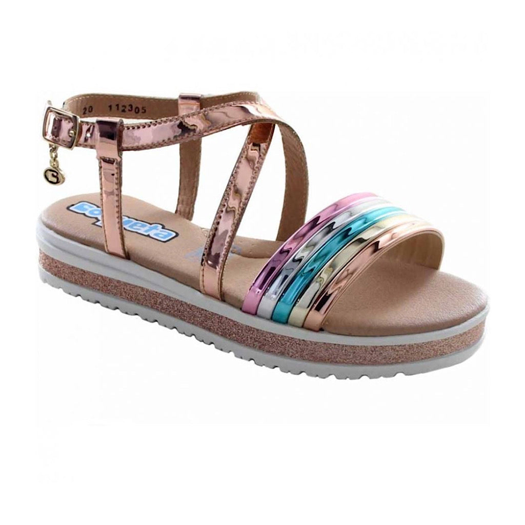 Sandalia oro rosado con plataforma niña Coqueta - JORHELITOS - JORHELITOS