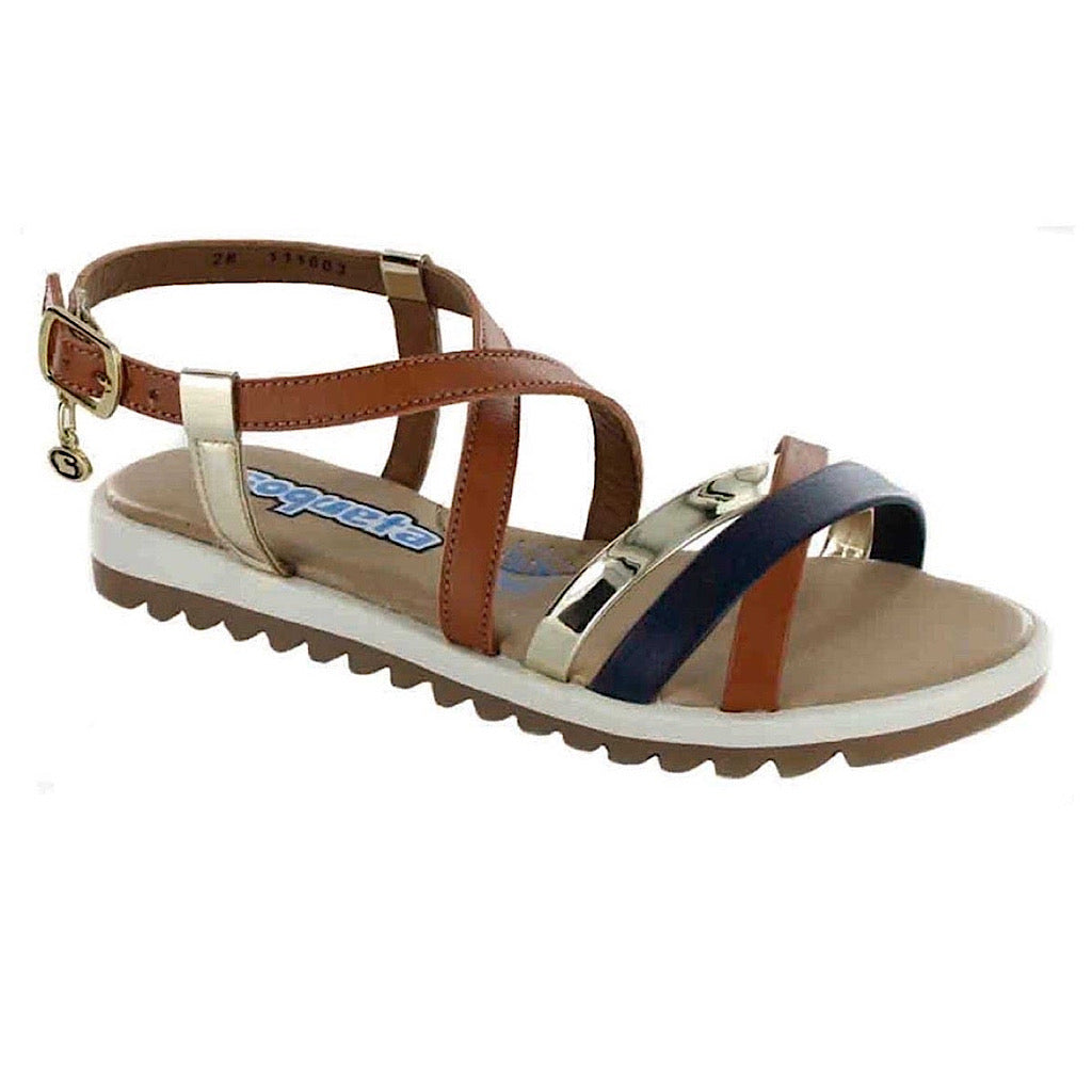 Sandalia con tiras color cafe niña Coqueta - JORHELITOS - JORHELITOS