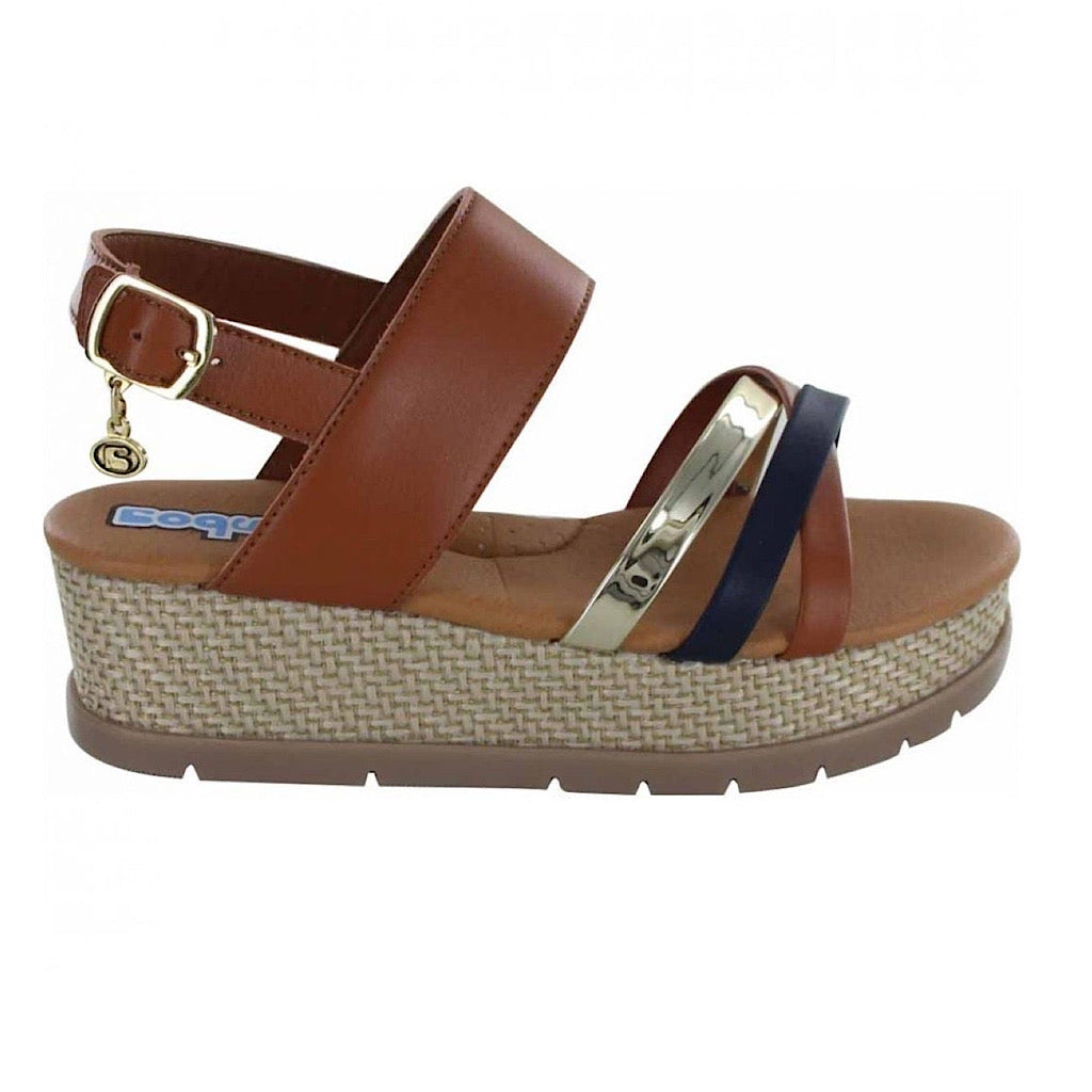 Sandalia café con plataforma niña Coqueta - JORHELITOS - JORHELITOS