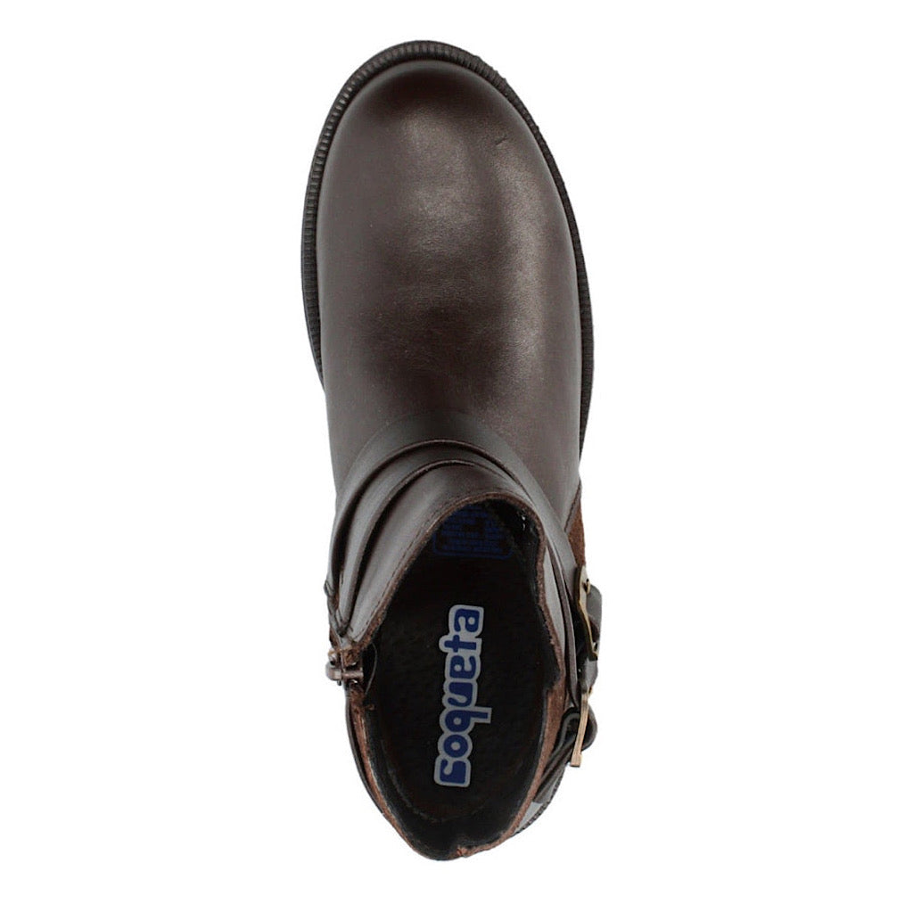 Botín café doble hebilla niña Coqueta - JORHELITOS - JORHELITOS