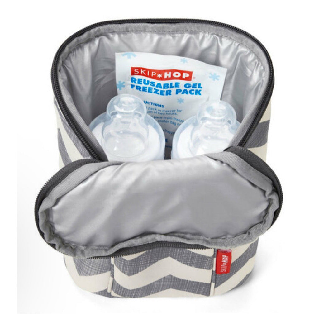 Mochila porta biberón doble Skip Hop chevron - JORHELITOS - JORHELITOS