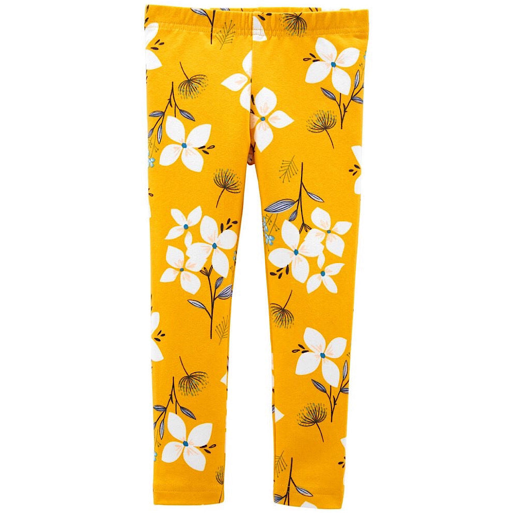 Leggings Carter’s amarillo floral para bebita - JORHELITOS - JORHELITOS