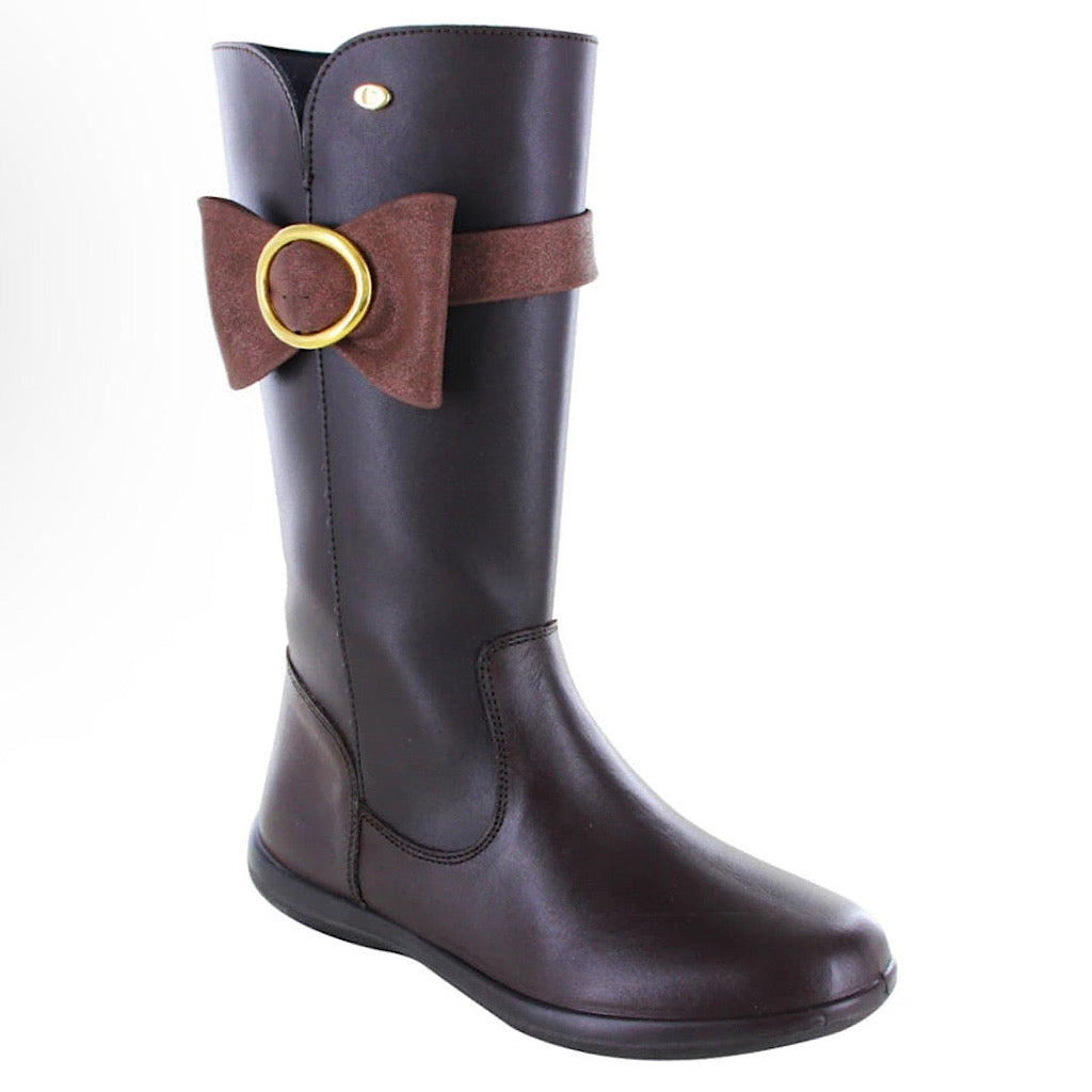 Bota café con moño niña Coqueta - JORHELITOS - JORHELITOS