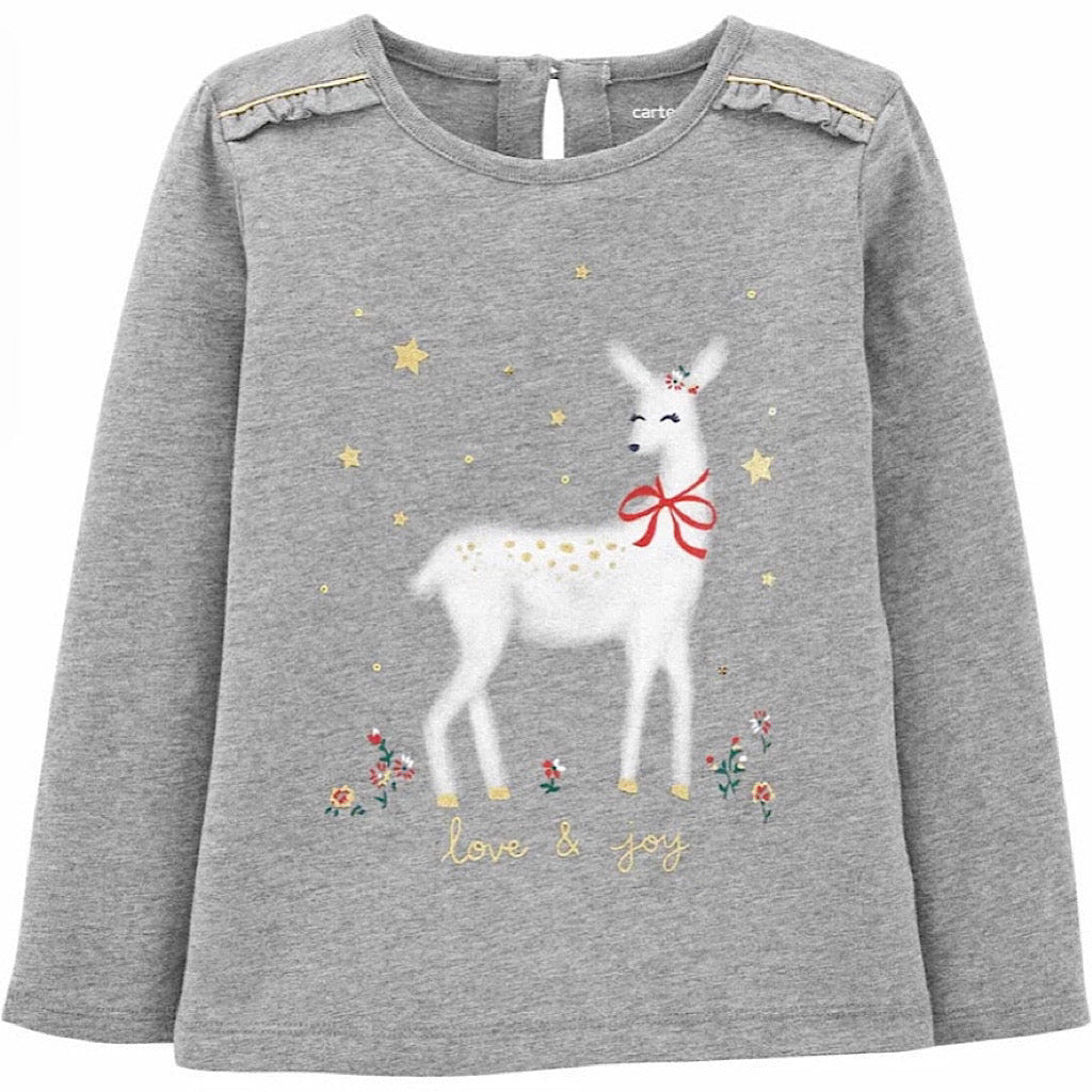 Blusa Carter’s venado navideño color gris niña preescolar - JORHELITOS - JORHELITOS