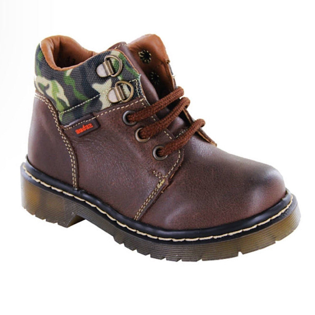 Botín cafe oscuro con camuflaje niño Audaz - JORHELITOS - JORHELITOS