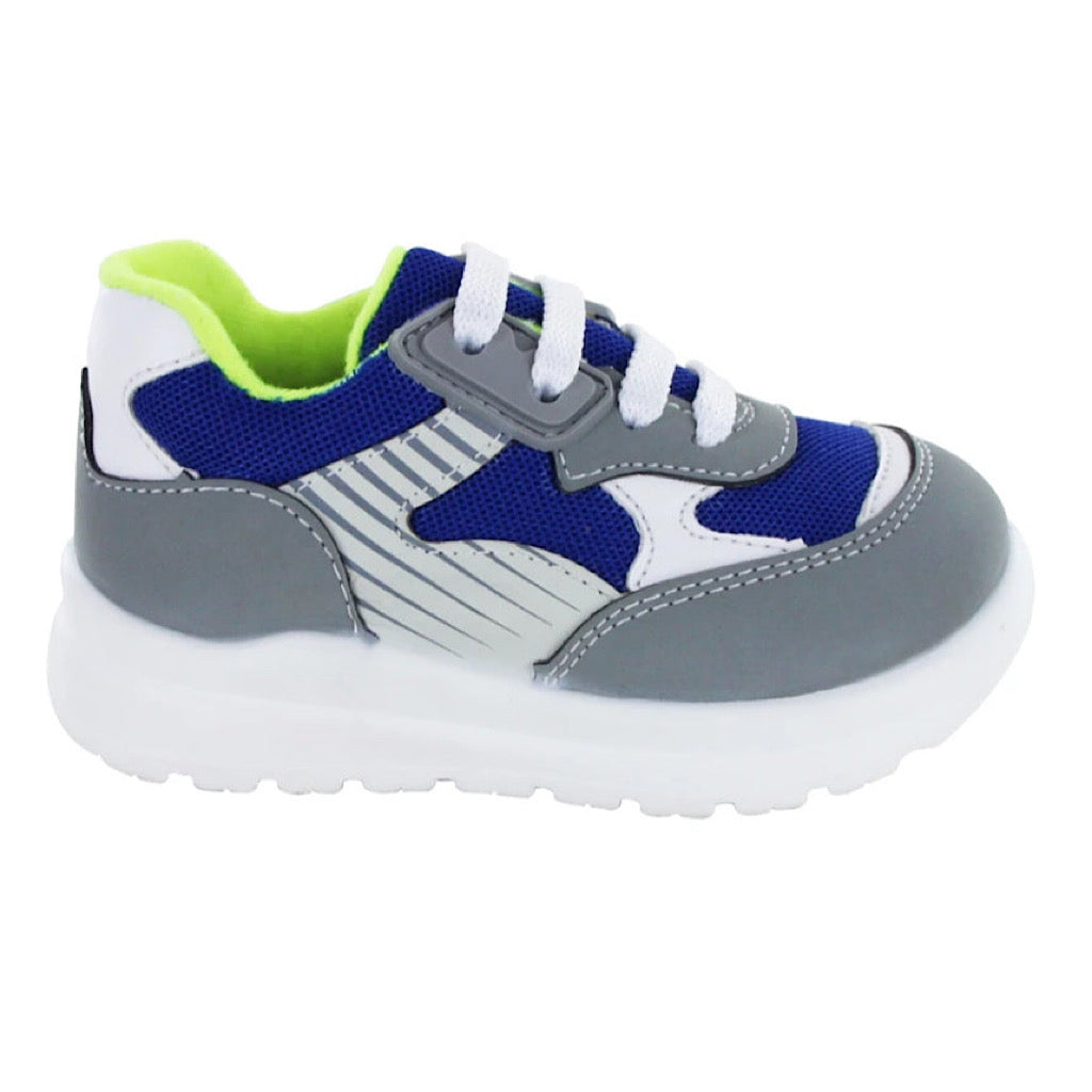 Tenis gris con azul niño Audaz - JORHELITOS - JORHELITOS