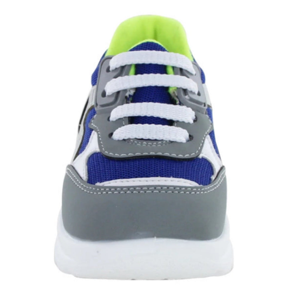 Tenis gris con azul niño Audaz - JORHELITOS - JORHELITOS